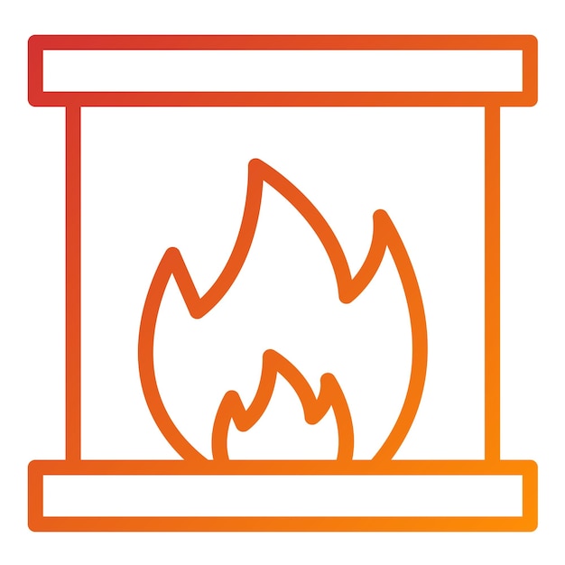 Estilo del icono de la chimenea de diseño vectorial