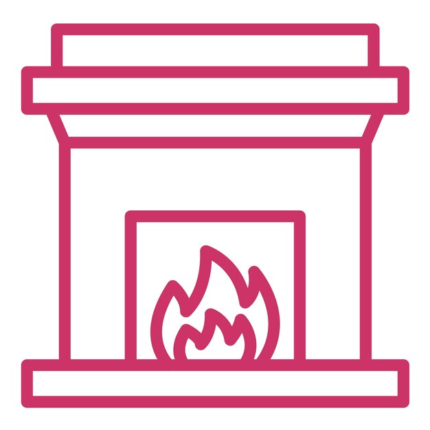 Estilo del icono de la chimenea de diseño vectorial