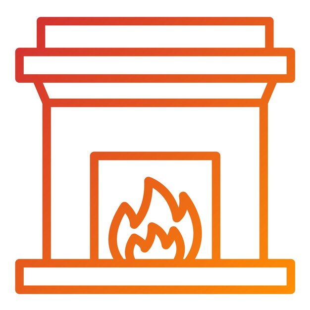 Estilo del icono de la chimenea de diseño vectorial