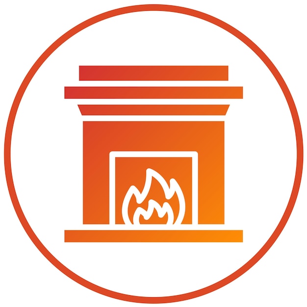 Estilo del icono de la chimenea de diseño vectorial