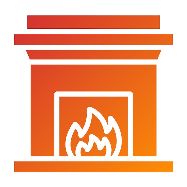 Estilo del icono de la chimenea de diseño vectorial