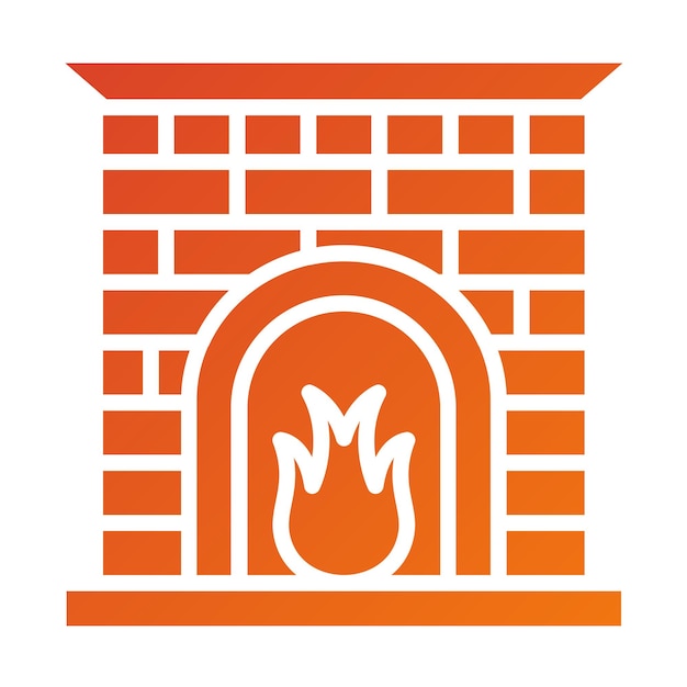 Estilo del icono de la chimenea de diseño vectorial