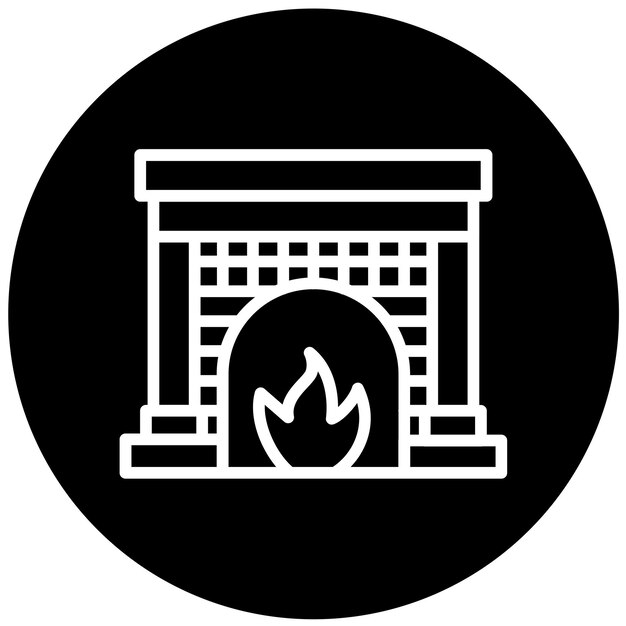 Estilo del icono de la chimenea de diseño vectorial