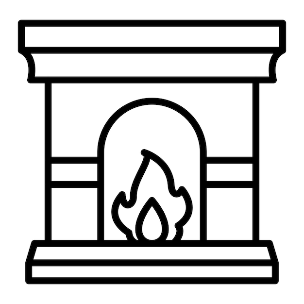 Estilo del icono de la chimenea de diseño vectorial