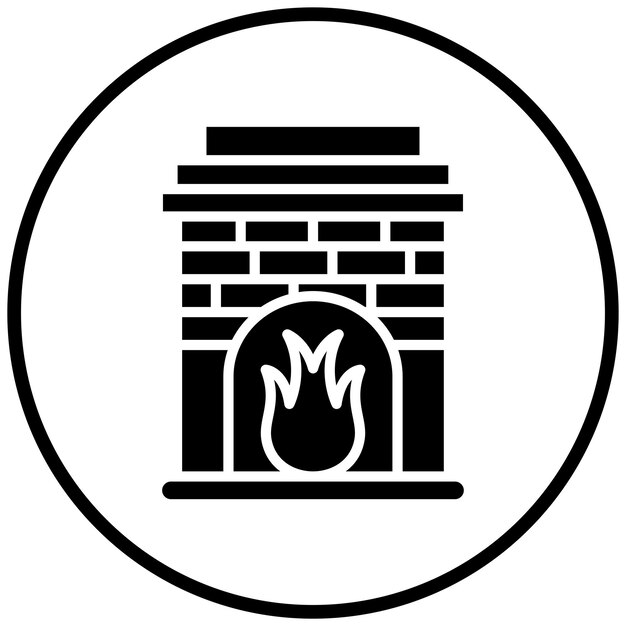 Estilo del icono de la chimenea de diseño vectorial