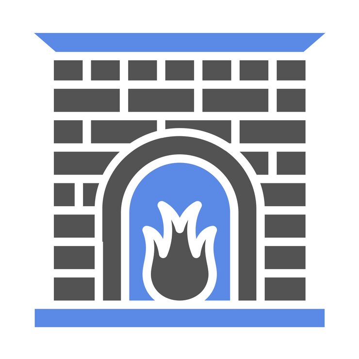 Vector estilo del icono de la chimenea de diseño vectorial