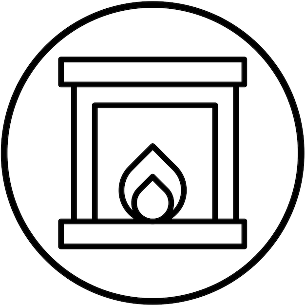 Estilo del icono de la chimenea de diseño vectorial