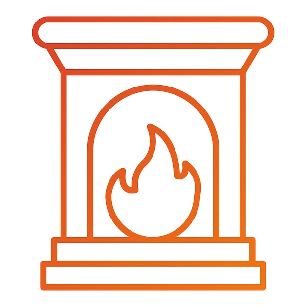 Estilo del icono de la chimenea de diseño vectorial