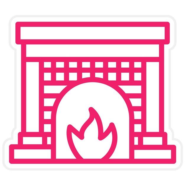 Estilo del icono de la chimenea de diseño vectorial
