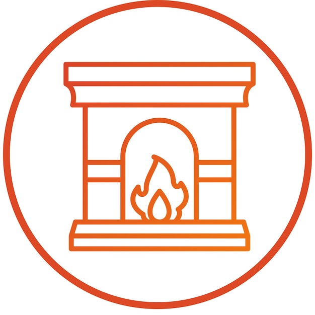 Estilo del icono de la chimenea de diseño vectorial