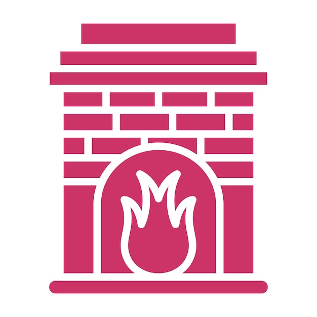 Estilo del icono de la chimenea de diseño vectorial