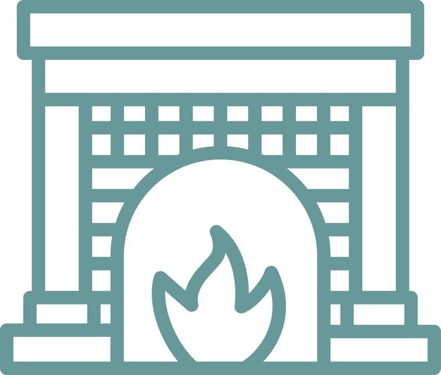 Estilo del icono de la chimenea de diseño vectorial