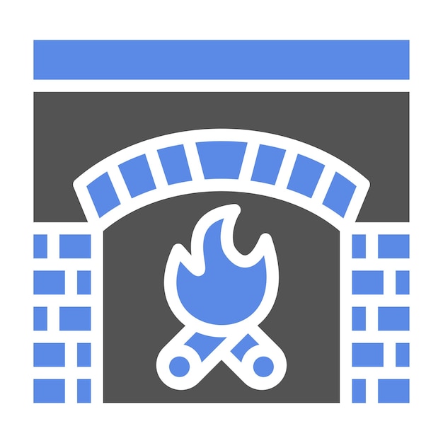 Estilo del icono de la chimenea de diseño vectorial