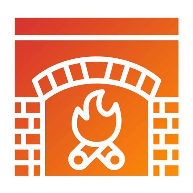 Estilo del icono de la chimenea de diseño vectorial