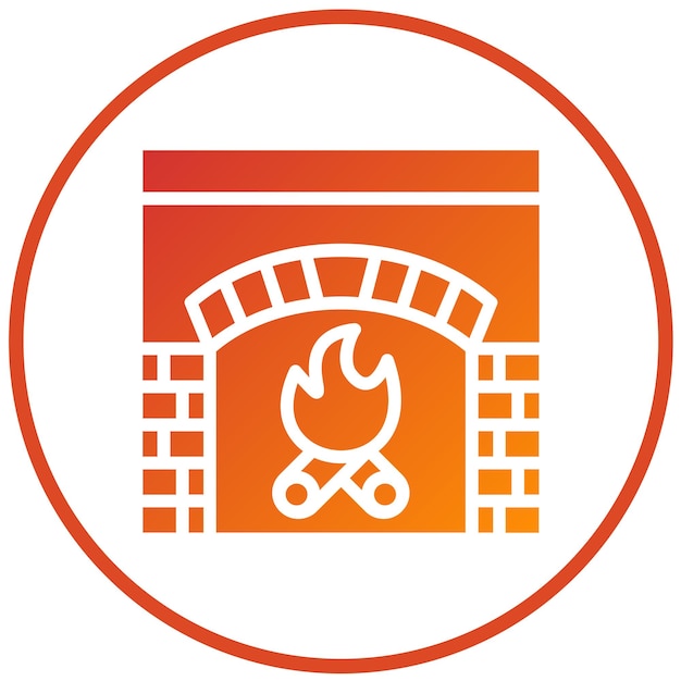 Estilo del icono de la chimenea de diseño vectorial