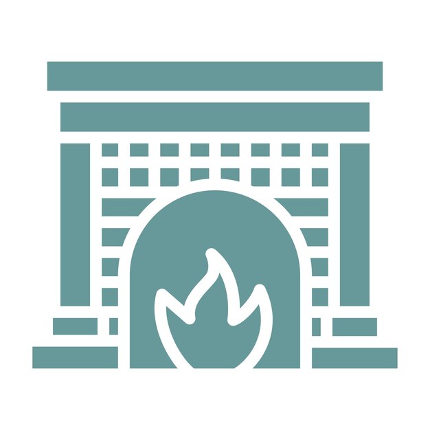 Estilo del icono de la chimenea de diseño vectorial