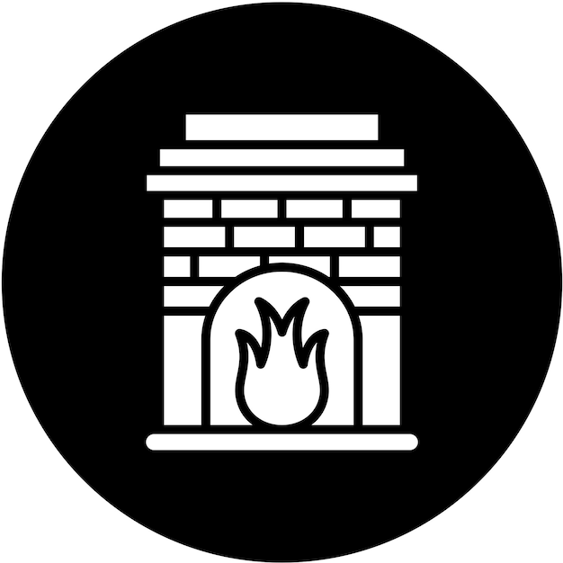 Estilo del icono de la chimenea de diseño vectorial
