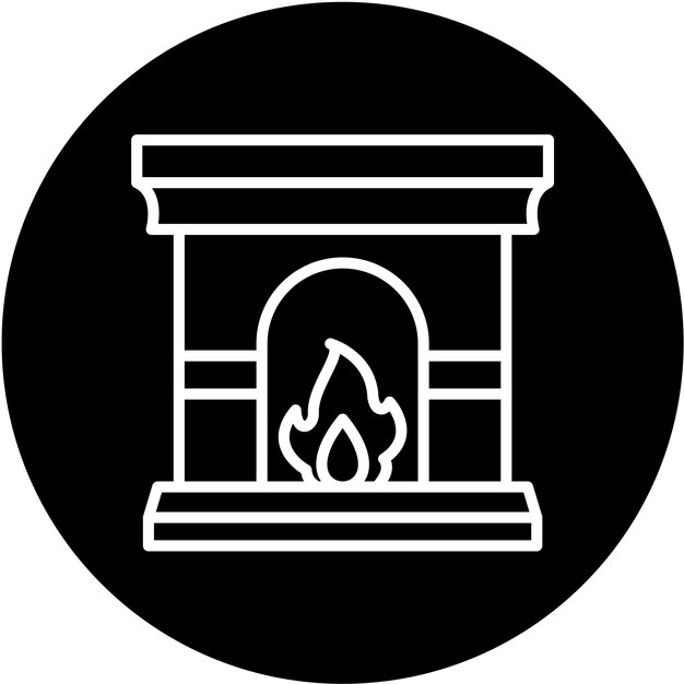 Estilo del icono de la chimenea de diseño vectorial