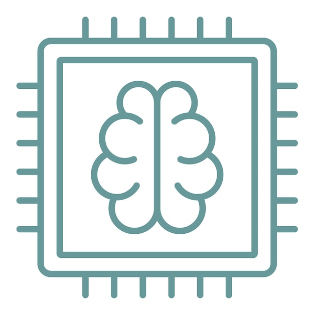 Estilo del icono del chip del cerebro