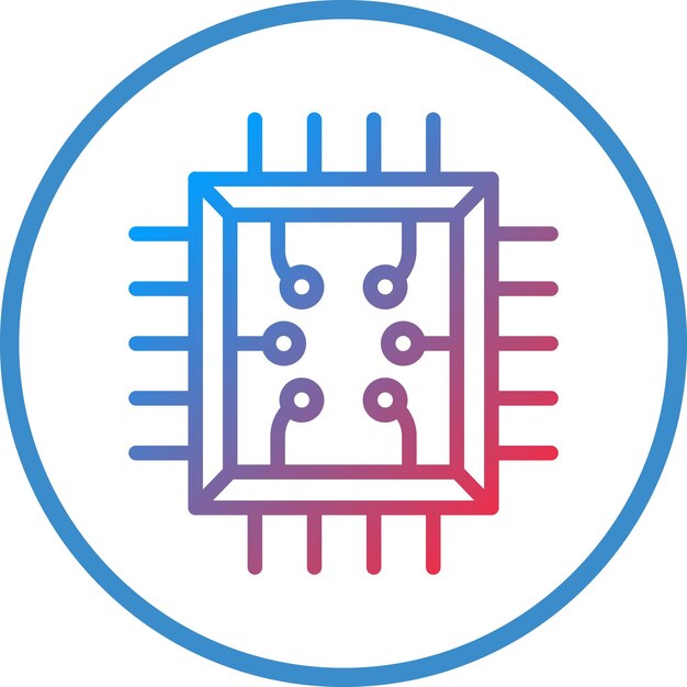 Estilo del icono del chip de diseño vectorial