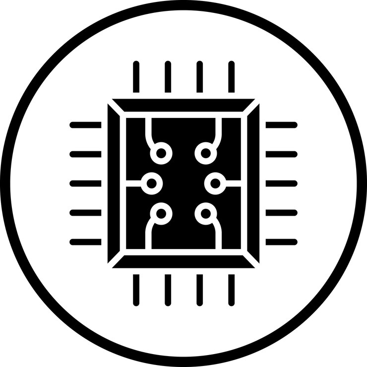 Vector estilo del icono del chip de diseño vectorial