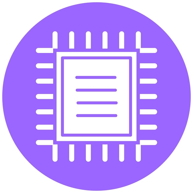Estilo del icono del chip de diseño vectorial