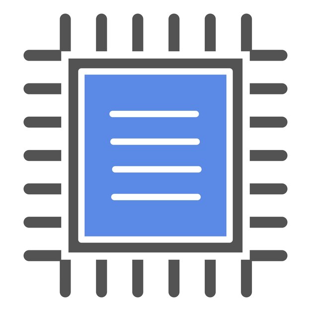 Estilo del icono del chip de diseño vectorial