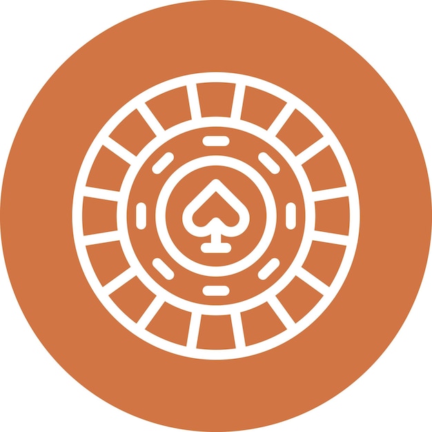 Estilo del icono del chip de póquer