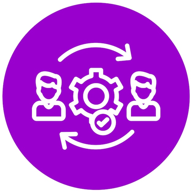 Estilo del icono del ciclo de flujo de trabajo de diseño vectorial