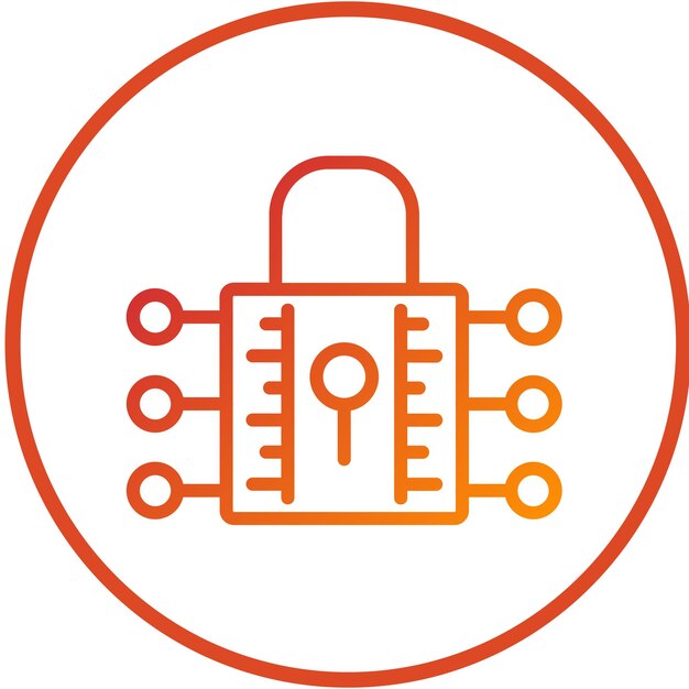 Estilo de icono de cifrado de datos de diseño vectorial
