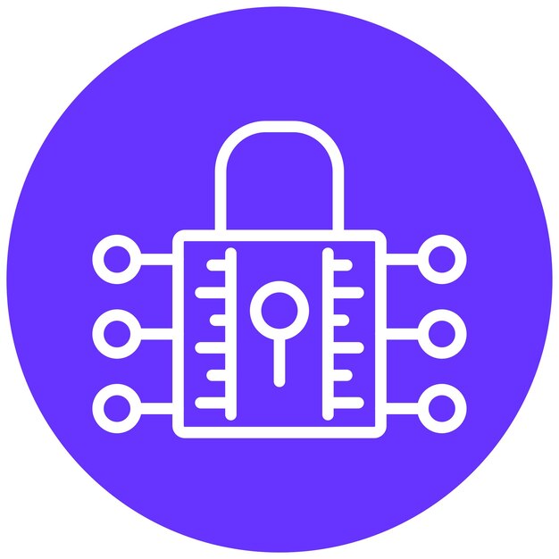 Estilo de icono de cifrado de datos de diseño vectorial