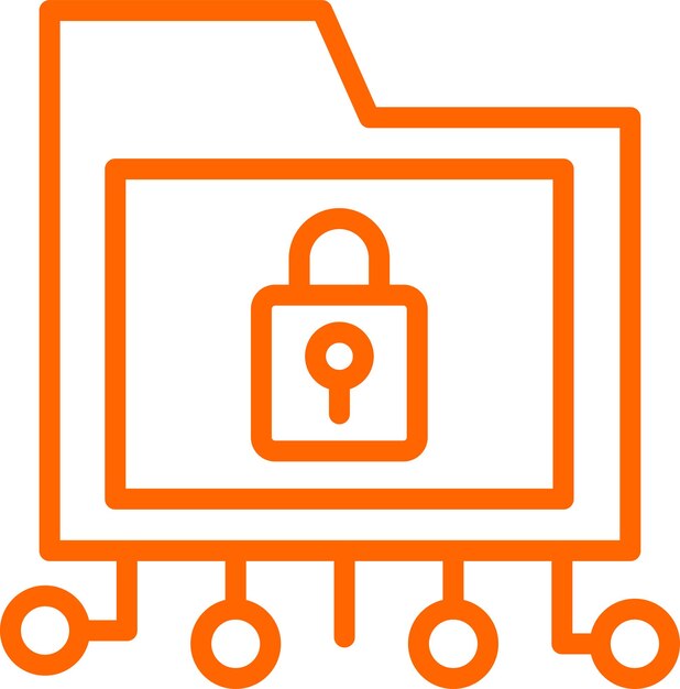 Estilo de icono de cifrado de datos de diseño vectorial