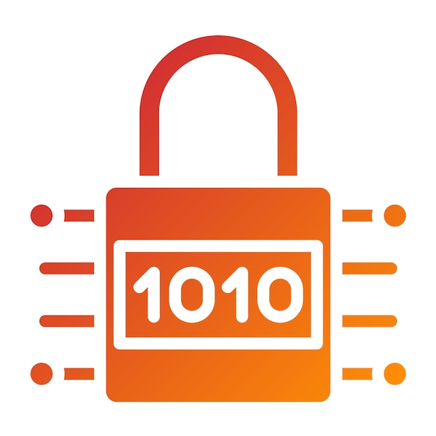 Estilo de icono de cifrado de diseño vectorial