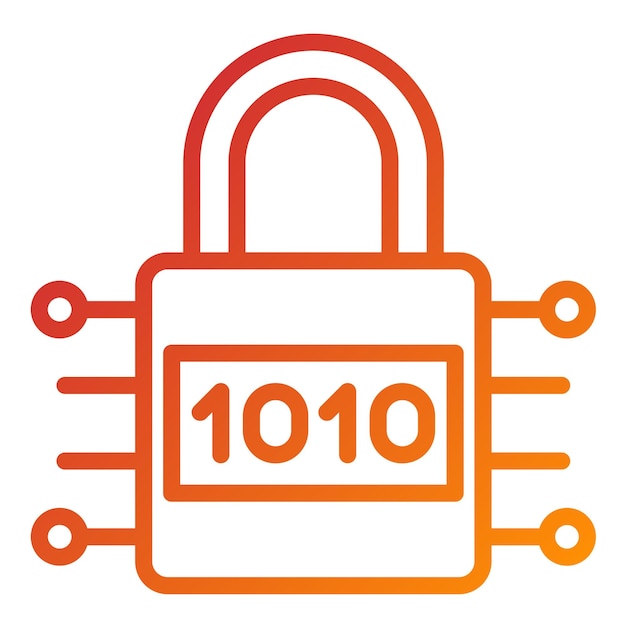 Estilo de icono de cifrado de diseño vectorial