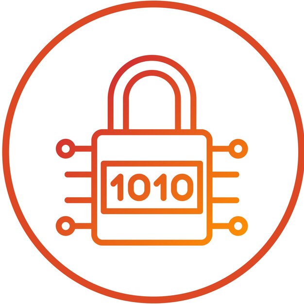 Estilo de icono de cifrado de diseño vectorial