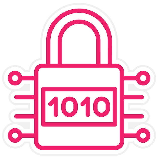 Estilo de icono de cifrado de diseño vectorial