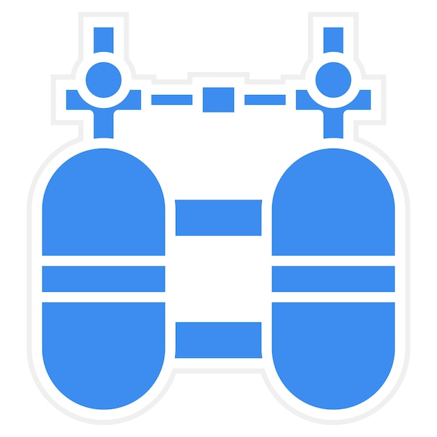 Estilo del icono del cilindro de buceo de diseño vectorial