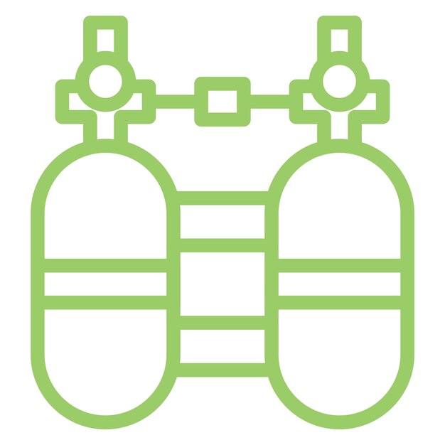 Estilo del icono del cilindro de buceo de diseño vectorial