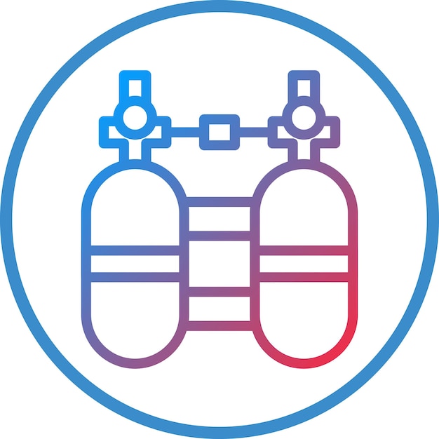 Estilo del icono del cilindro de buceo de diseño vectorial