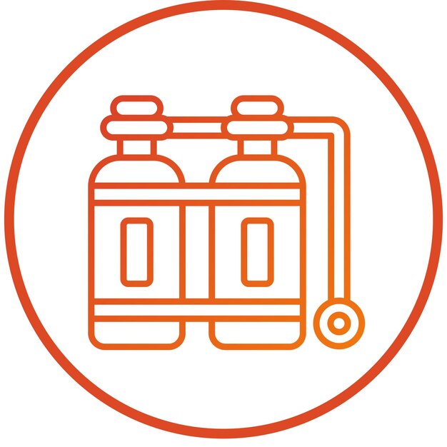 Estilo del icono del cilindro de buceo de diseño vectorial
