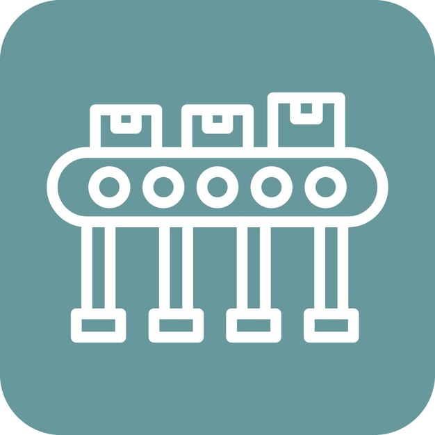 Estilo del icono de la cinta transportadora de diseño vectorial