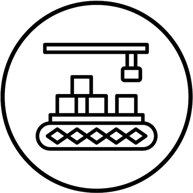 Estilo del icono de la cinta transportadora de diseño vectorial