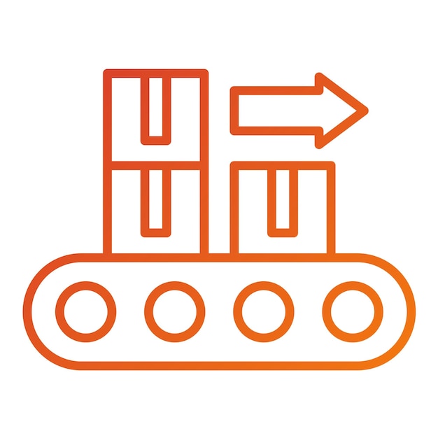 Estilo del icono de la cinta transportadora de diseño vectorial