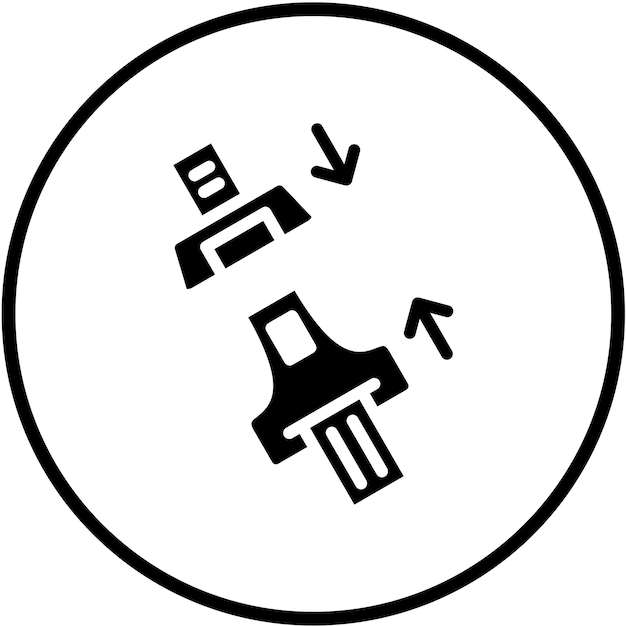 Estilo del icono del cinturón de seguridad de diseño vectorial