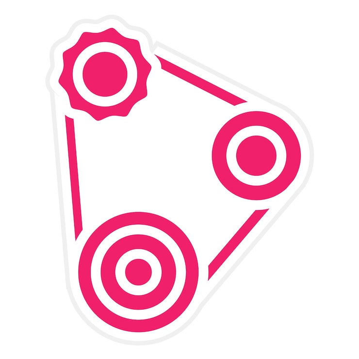 Vector estilo del icono del cinturón del ventilador de diseño vectorial