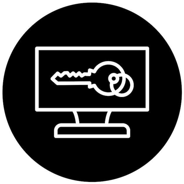 Estilo del icono de la clave de seguridad del diseño vectorial