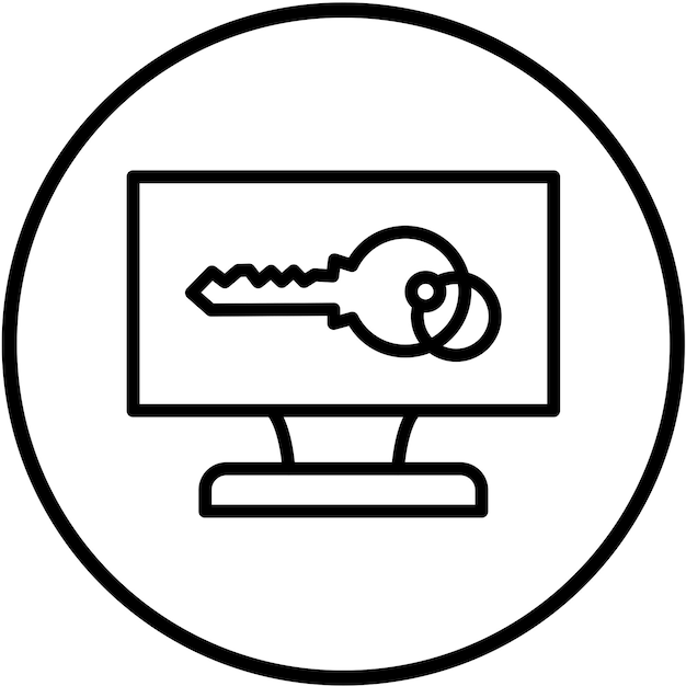 Estilo del icono de la clave de seguridad del diseño vectorial