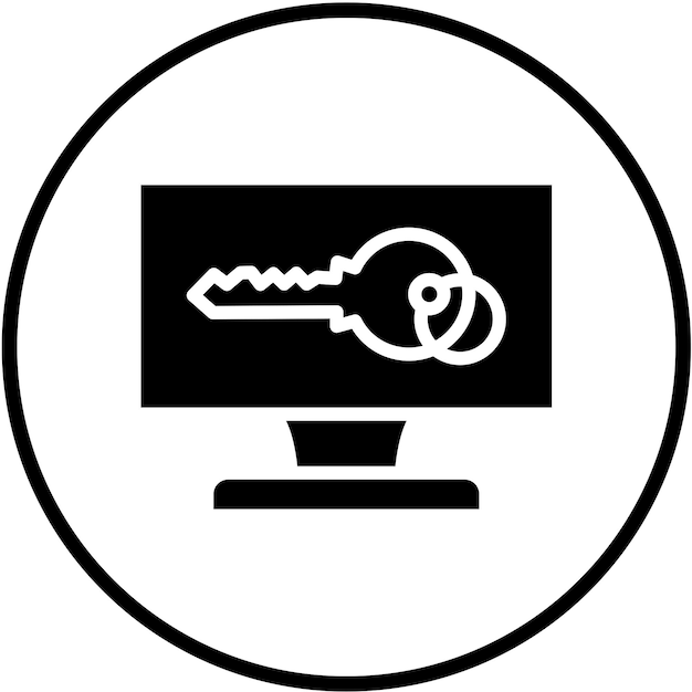 Estilo del icono de la clave de seguridad del diseño vectorial
