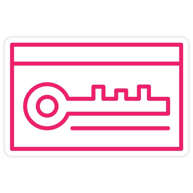 Estilo de icono clave de la tarjeta de diseño vectorial
