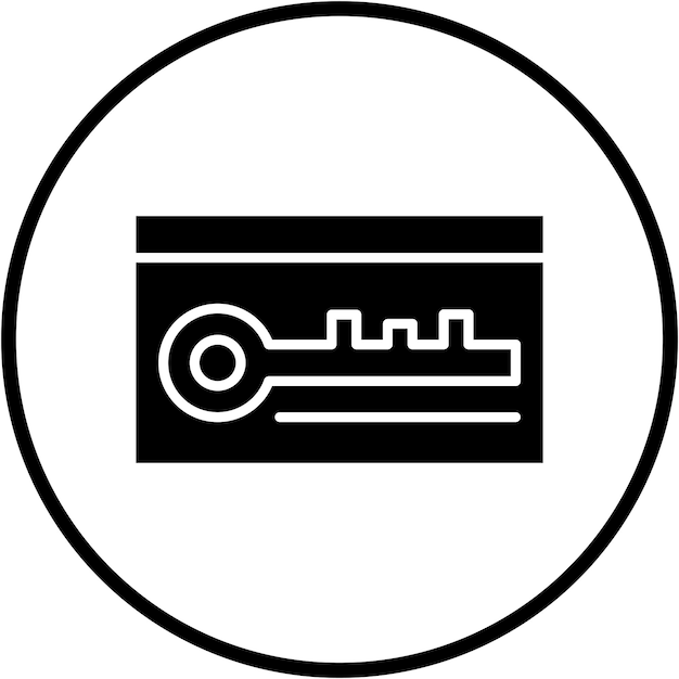 Estilo de icono clave de la tarjeta de diseño vectorial